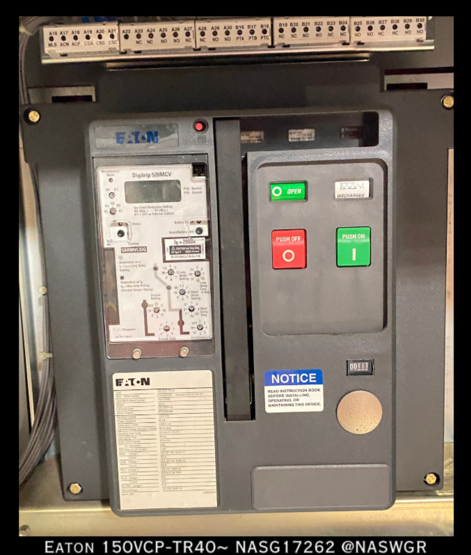 Eaton 150VCP-TR40 Vacuum Circuit Breaker (E/O,B/I) - 1200 Amp / 15kV