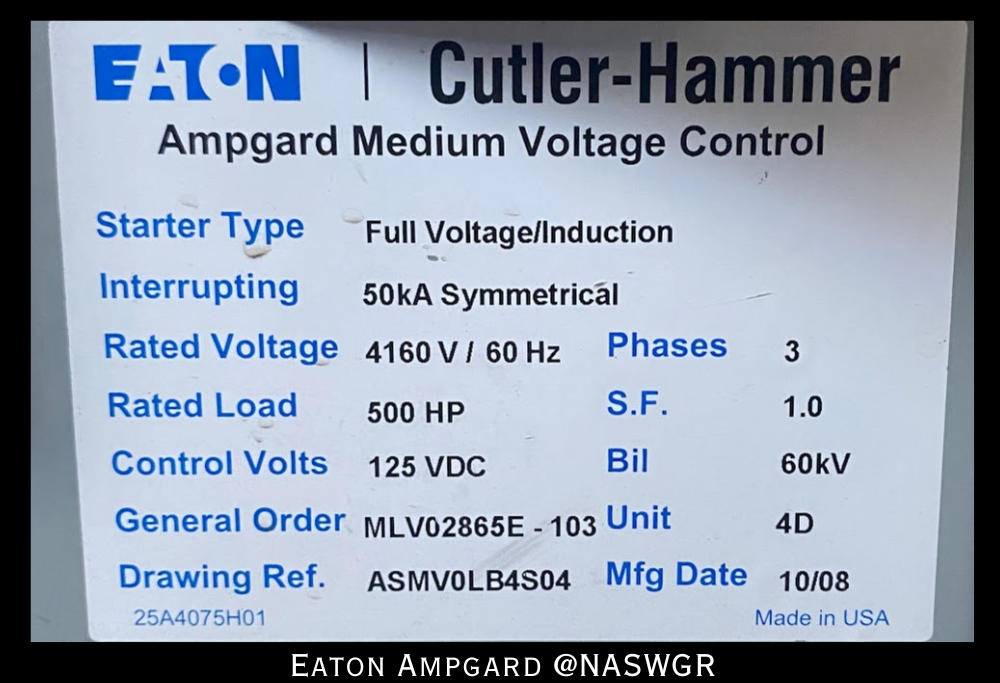 Eaton / Cutler Hammer Ampgard Medium Voltage Control Cell Section- 500HP/4160V