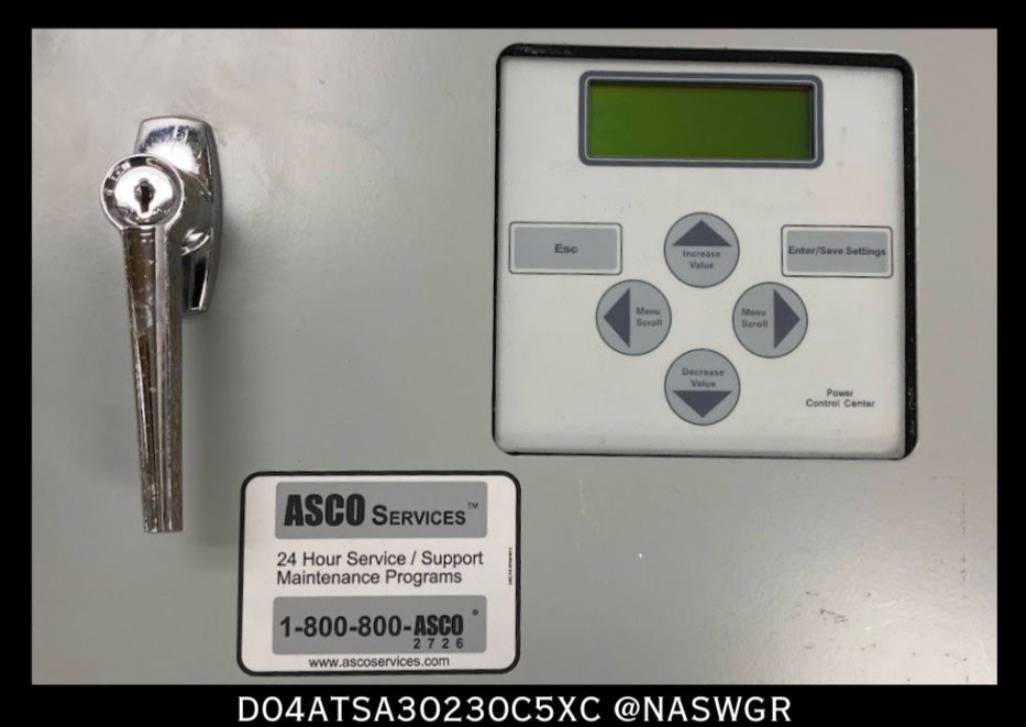 ASCO 4000 Series D04ATSA30230C5XC Automatic Power Transfer Switch - 230 Amps