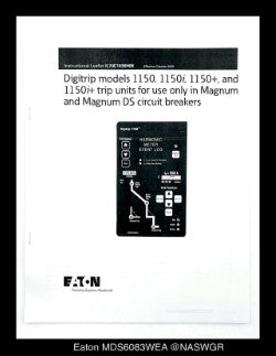 Eaton Magnum DS MDS6083W Breaker (M/O,D/O) - 400 Amp - Unused