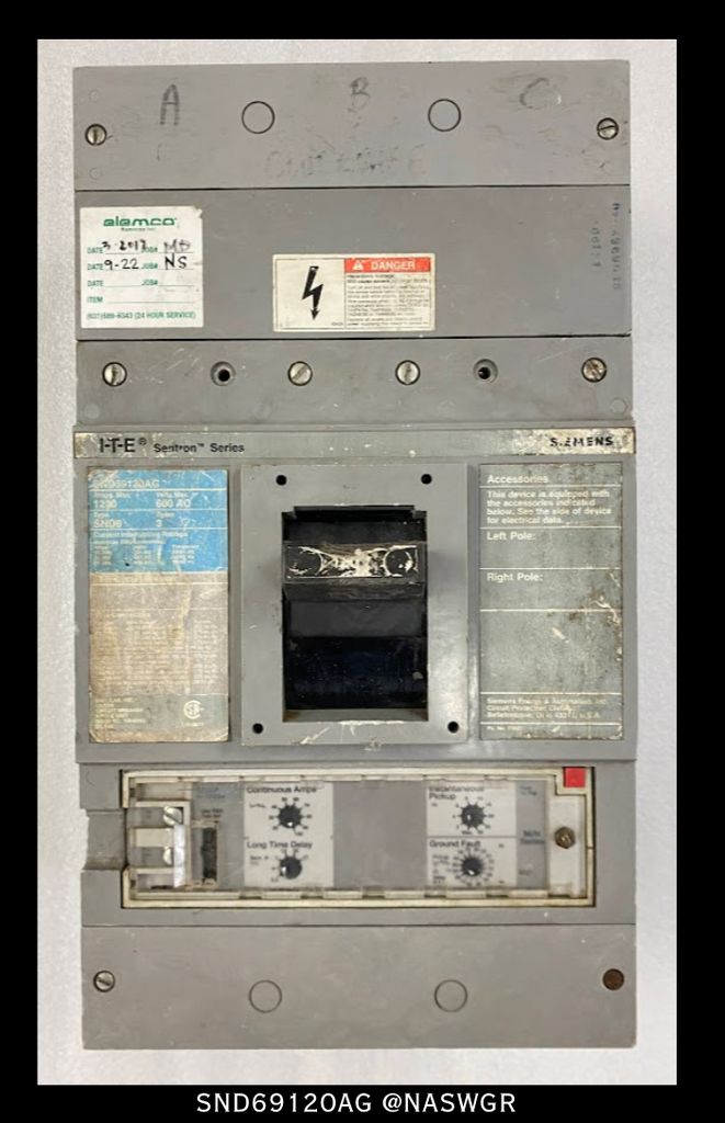Siemens SND69120AG Molded Case Circuit Breaker - 1200 Amp - Tested/1 Year Warranty