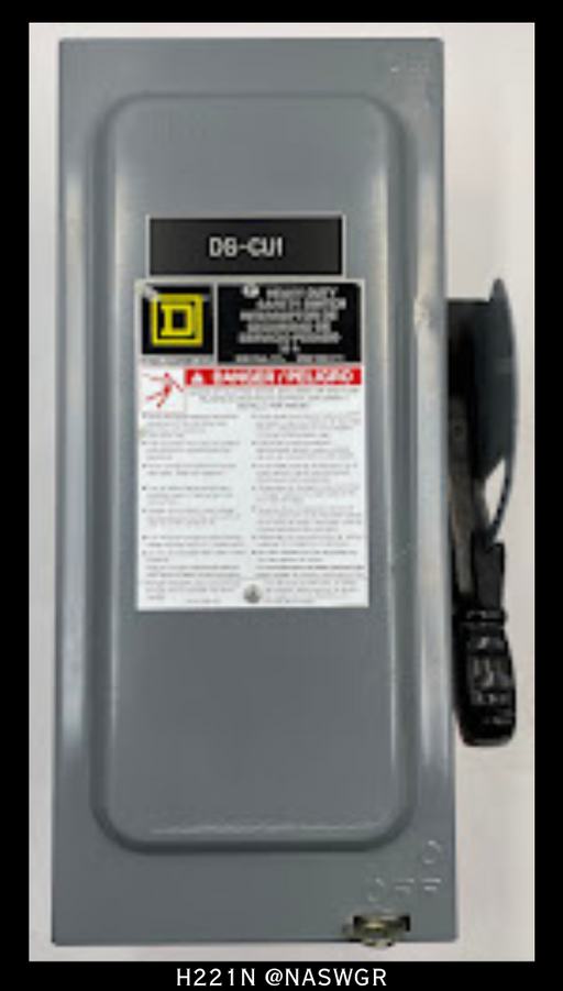 Square D H221N Safety Switch ~ 30A/2P/3W