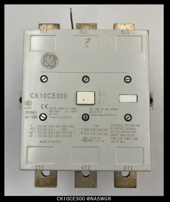 GE CK10CE300 Contactor ~ 500 Amp/24v