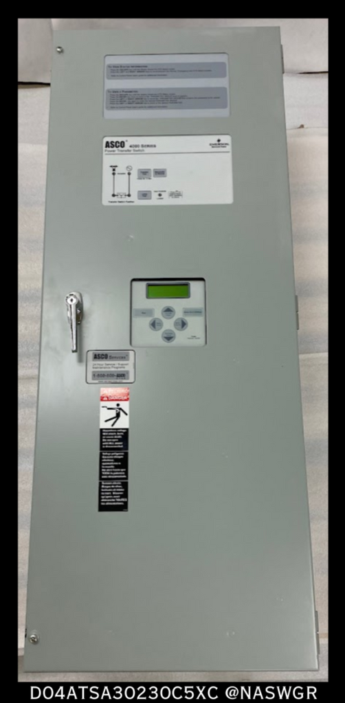 ASCO 4000 Series D04ATSA30230C5XC Automatic Power Transfer Switch - 230 Amps
