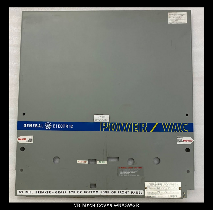 General Electric VB PowerVac Breaker Mech Front Cover PN: 0209B3581G001
