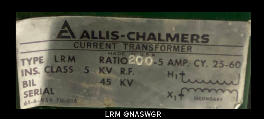 Allis Chalmers 61-6-959-70-016 LRM Current Transformer - 200:5A