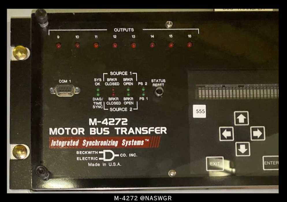 Beckwith Electric M-4272 Motor Bus Transfer System