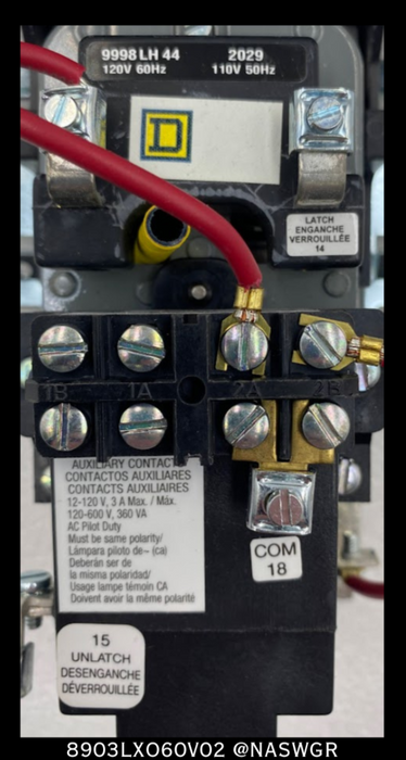 Square D 8903LXO60V02 Lighting Contactor - 30 Amp, 120vAC
