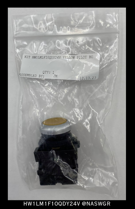 Eaton HW1LM1F10QDY24V Yellow Pilot Indicator Light - Surplus
