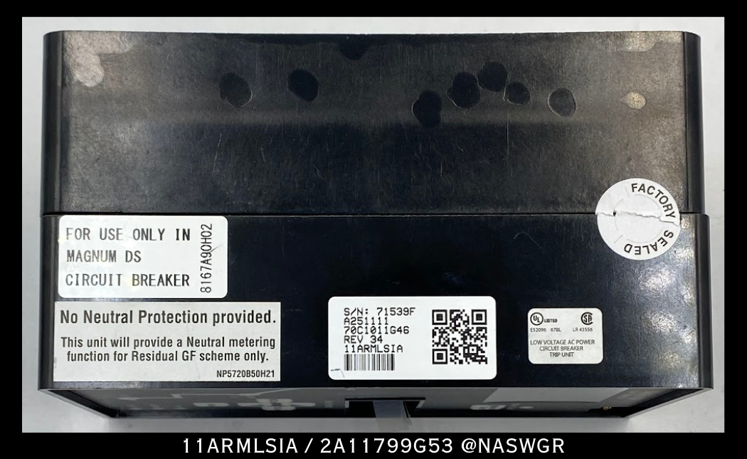 Eaton Digitrip 1150+ 11ARMLSIA / 2A11799G53 Trip Unit - Unused Surplus