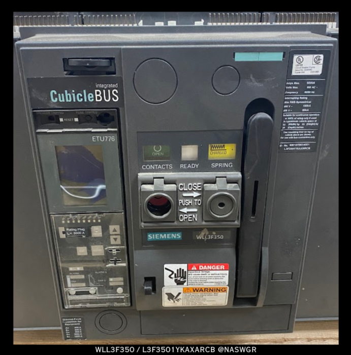 Siemens WL WLL3F350 Circuit Breaker (E/O,B/I) - 5000 Amp