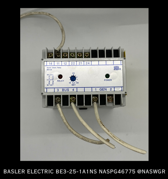 Basler Electric BE3-25-1A1N5, 9319100101 Sync-Check Relay - 120vAC
