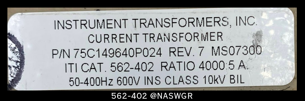 Instrument Transformers 562-402 Current Transformer - 4000:5A