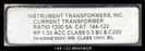 Instrument Transformers 144-122 Current Transformer - 1200:5 Amp