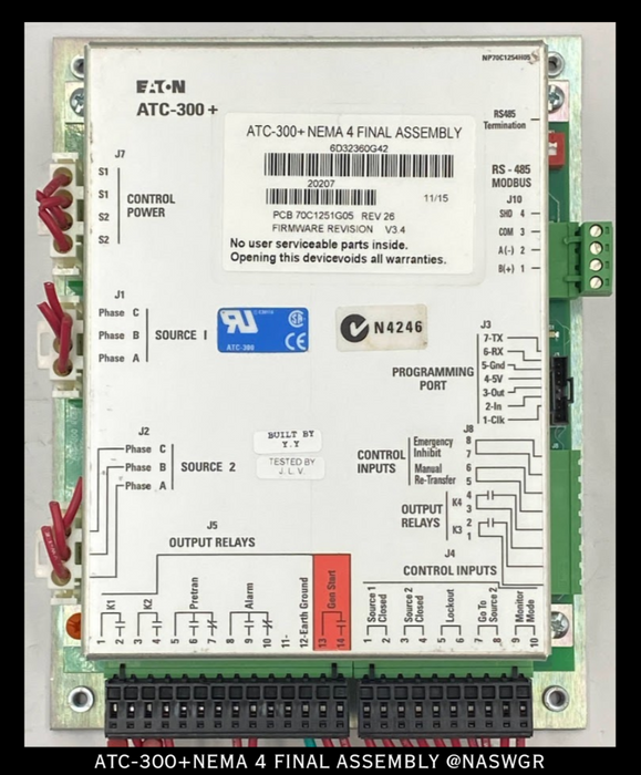 Eaton ATC-300+ Automatic Transfer Switch Controller - NEMA 4
