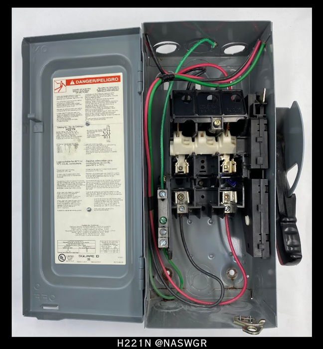 Square D H221N Safety Switch ~ 30A/2P/3W