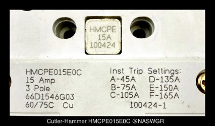 Eaton HMCPE015E0C Motor Circuit Protector - 15 Amp - Tested/1Yr Warranty