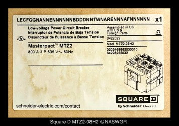 Square D MTZ2-08H2 Breaker (E/O,D/O) - 800 Amp - Unused/1Yr Warranty