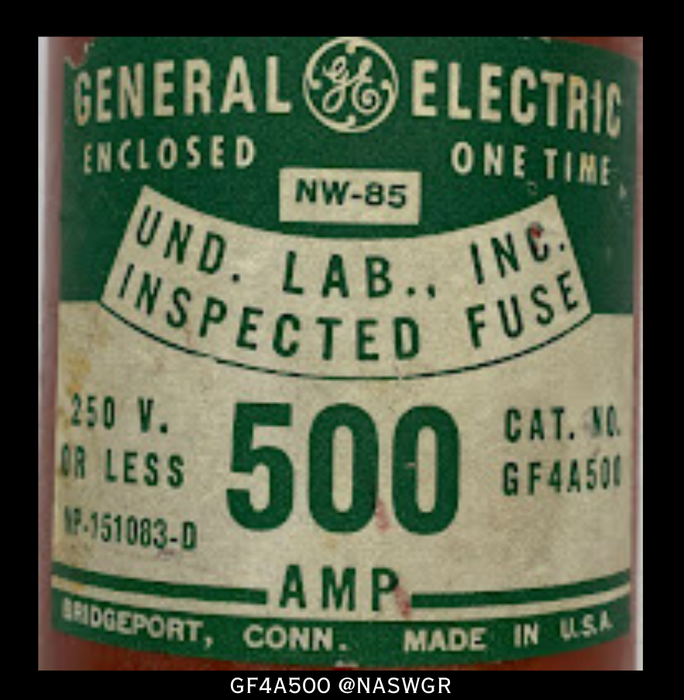 General Electric GF4A500 Enclosed One Time Fuse - 500A/ 250V