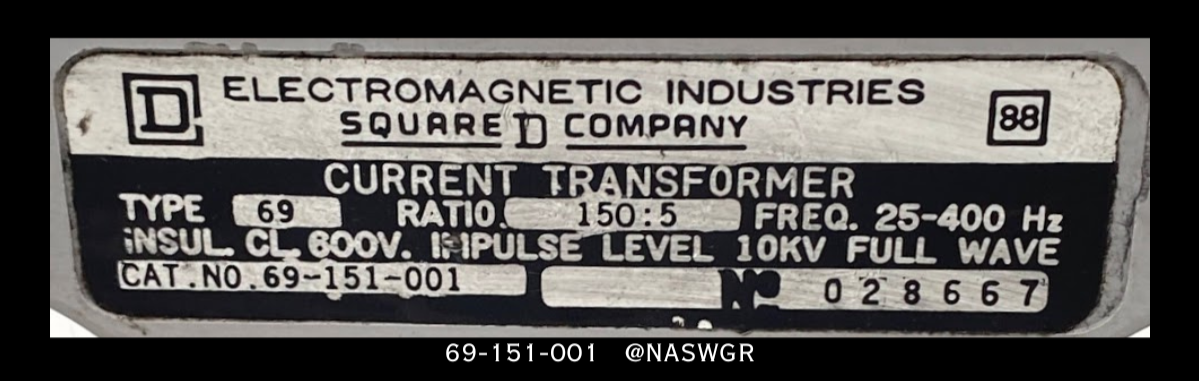 Square D 69-151-001 Current Transformer - 150:5 Amp