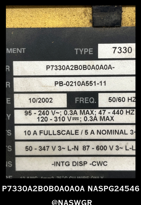 P7330A2B0B0A0A0A ~ Schneider Electric 7330 POWER MEASUREMENT P7330A2B0B0A0A0A
