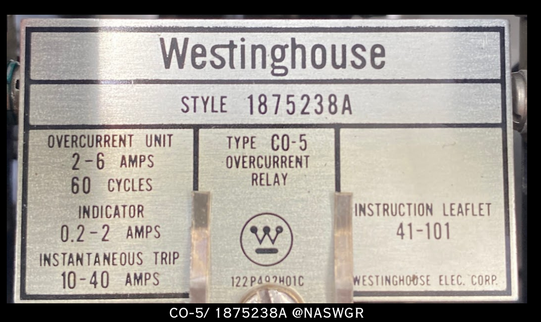 Westinghouse CO-5 / 1875238A Overcurrent Relay - 2-6A