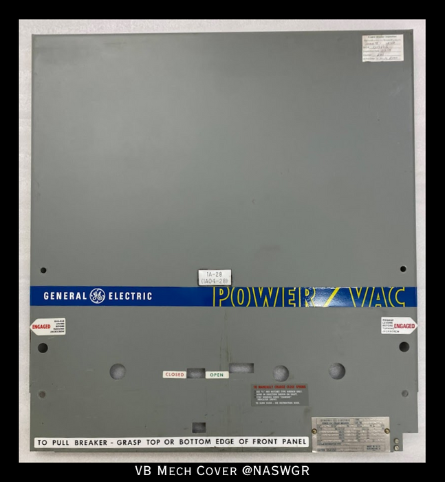 General Electric VB PowerVac Breaker Mech Front Cover PN: 0209B3581G001