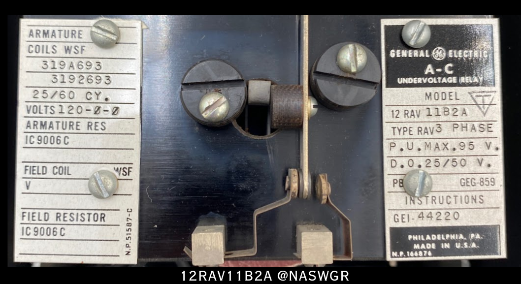 GE 12RAV11B2A, A-C Undervoltage Relay - 95V
