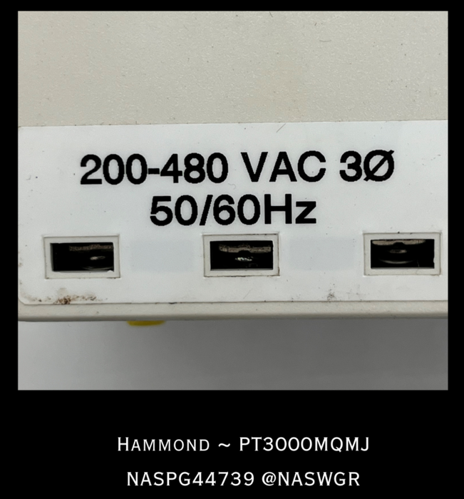 PT3000MQMJ ~ HAMMOND PT3000MQMJ Type 3AH Industrial Control Transformer