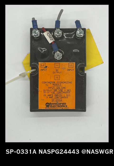 SP-0331A - Diversified Electric - SP-0331A Contactor Economizing Module
