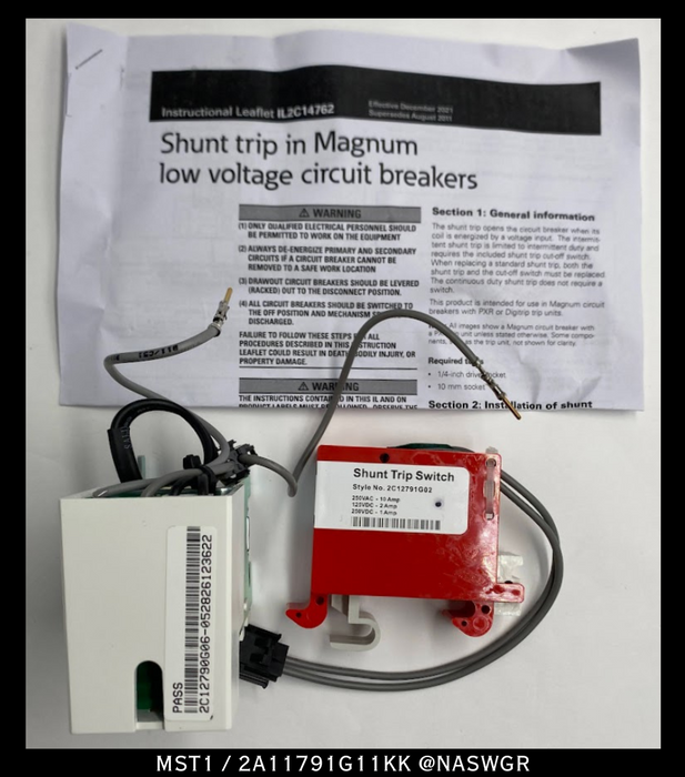Eaton Magnum MST1/ 2A11791G11KK Shunt Trip - 110-127vAC/DC - Unused/ 1 Year Warranty