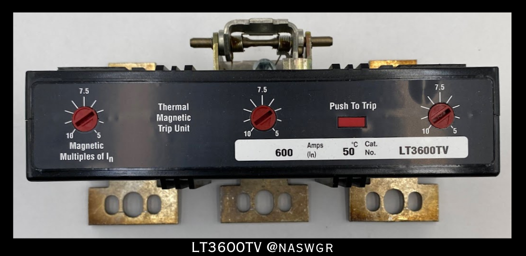 Eaton LT3600TV Thermal Magnetic Trip Unit - 600A/600vAC/250vDC- Unused