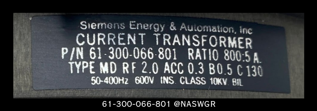 Siemens 61-300-066-801 MD Current Transformer - 800:5 Amp