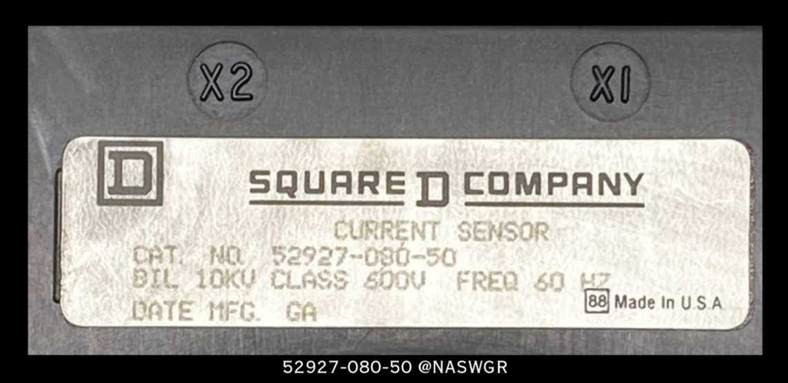 Square D 52927-080-50 Current Sensor Transformer