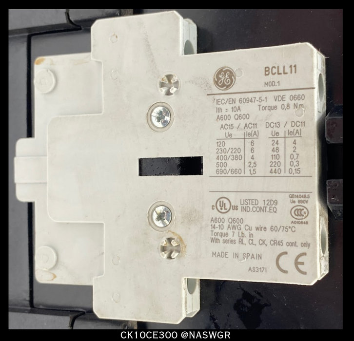 GE CK10CE300 Contactor ~ 500 Amp/24v