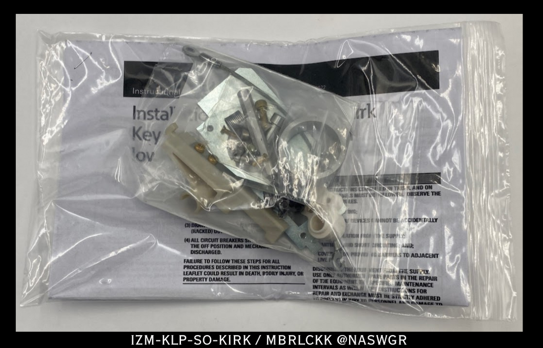 Eaton IZM-KLP-SO-KIRK / MBRLCKK ACB Key Lock Provision Kit- Unused/ 1 Year Warranty