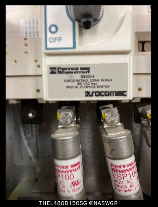 GE THEL480D150SG Transient Voltage Surge Suppressor / Ferraz Shawmut SS200-4 Special Purpose Switch - 200KA/600vAC