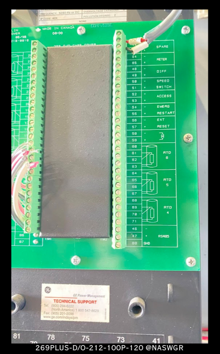 General Electric 269Plus-D/O-212-100P-120 Motor Management Relay
