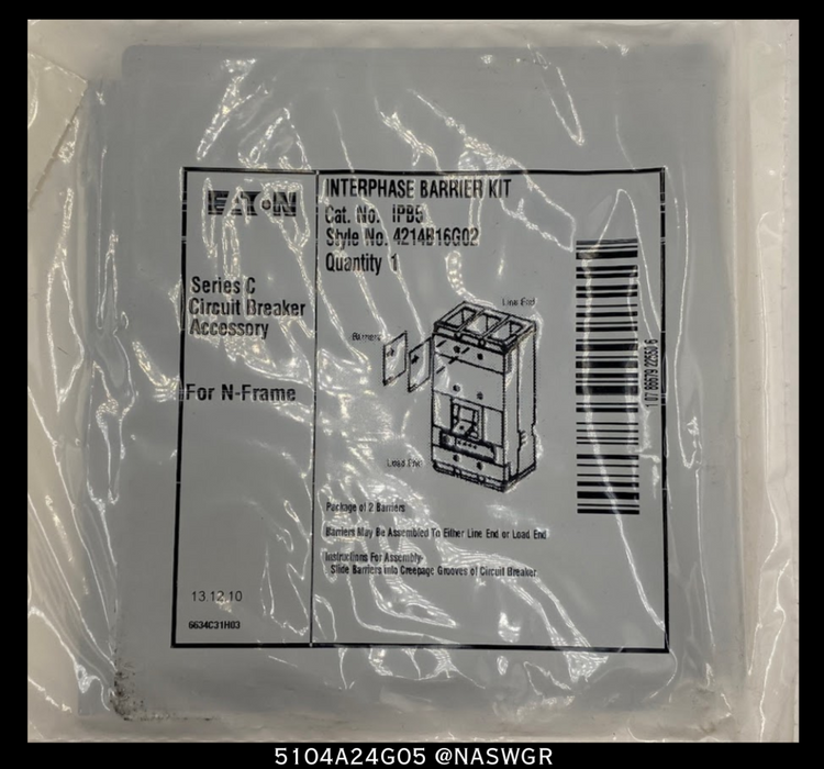 EATON 5104A24G05 CONDUCTOR EXTENTION KIT - 250A- UNUSED