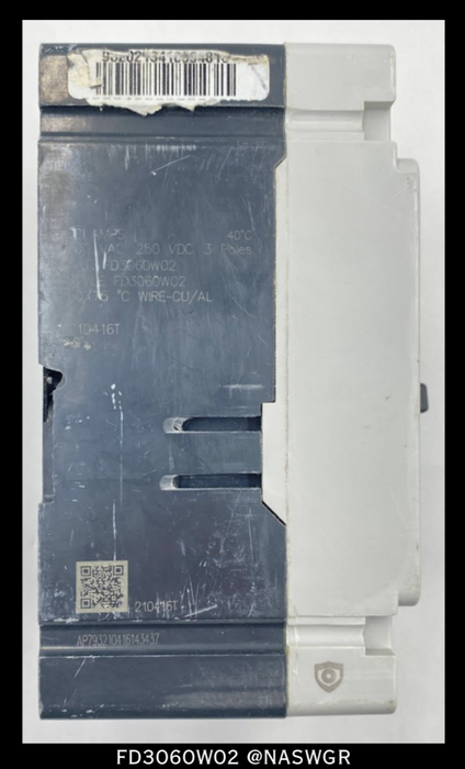 Eaton FD3060W02 Molded Case Circuit Breaker - 60 Amps - Unused