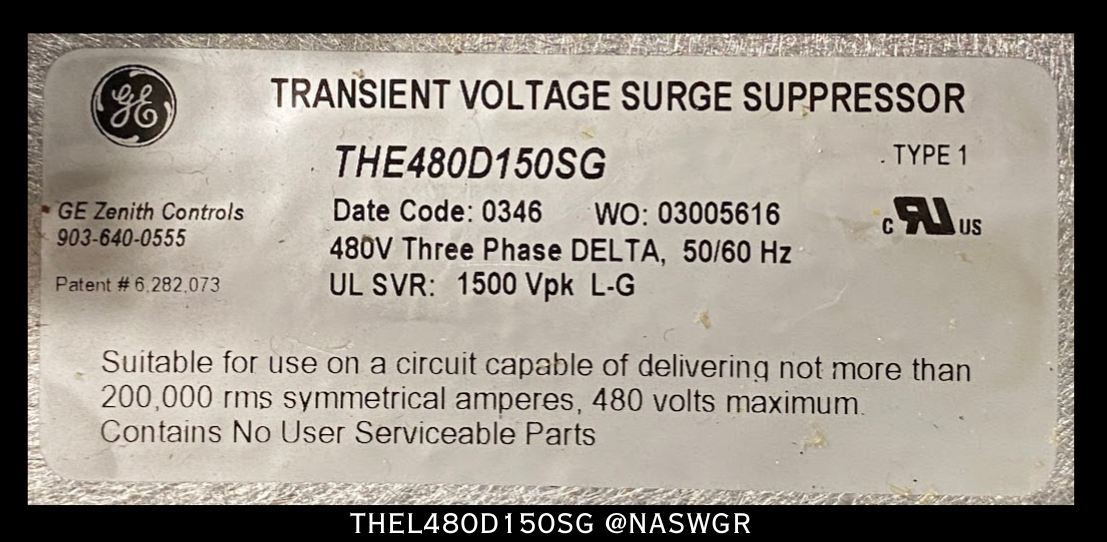 GE THEL480D150SG Transient Voltage Surge Suppressor / Ferraz Shawmut SS200-4 Special Purpose Switch - 200KA/600vAC