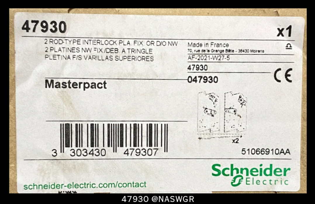Schneider Electric 47930 2 Rod Type Interlock D/O NW Masterpact - Unused