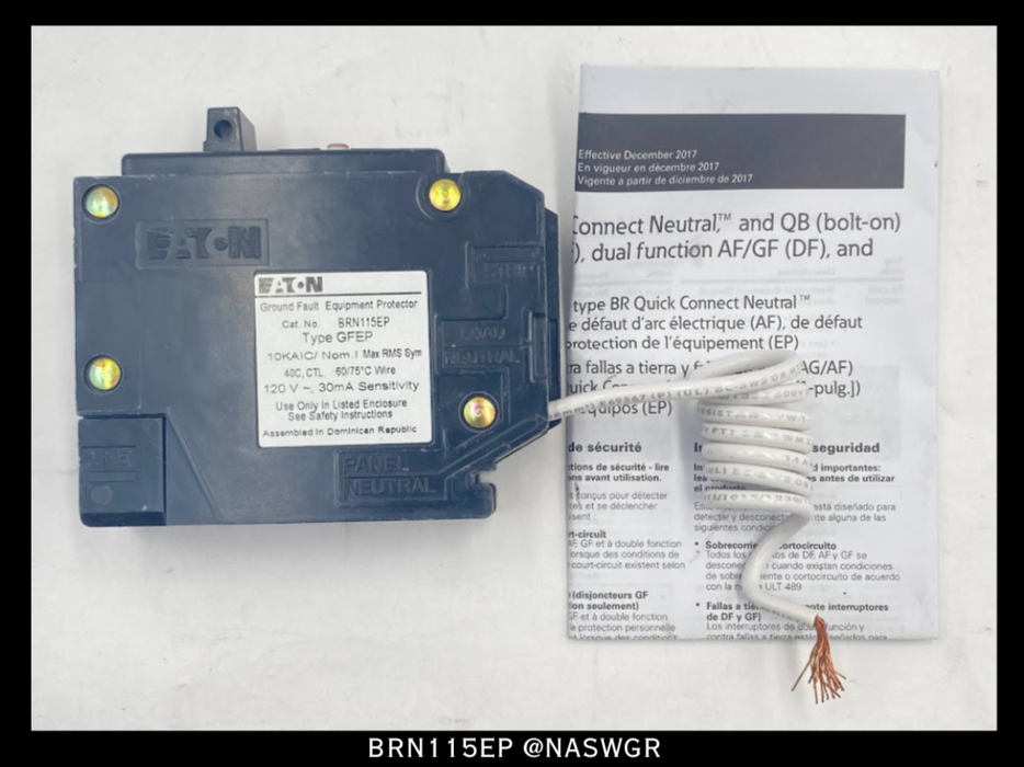 Eaton BRN115EP Ground Fault Circuit Breaker - 15 Amp - Lot of 5