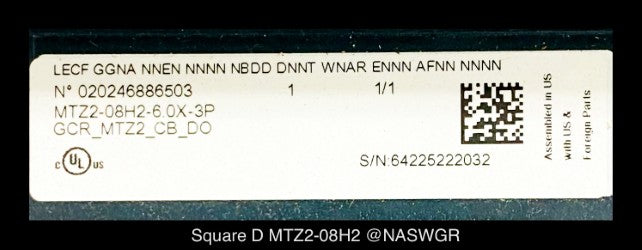 Square D MTZ2-08H2 Breaker (E/O,D/O) - 800 Amp - Unused/1Yr Warranty