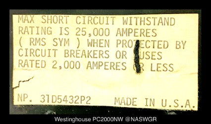 Westinghouse PC32000NW Molded Case Switch - 2000 Amp - Tested/1Yr Warranty