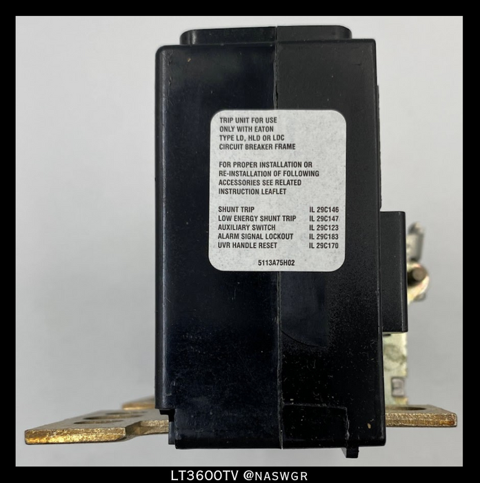 Eaton LT3600TV Thermal Magnetic Trip Unit - 600A/600vAC/250vDC- Unused