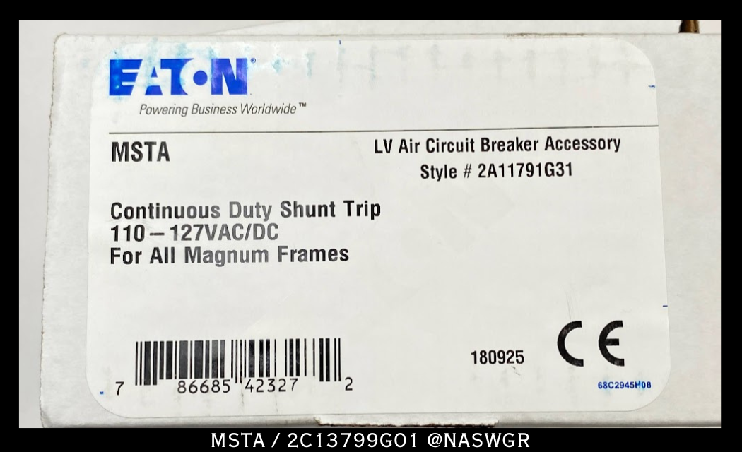 Eaton Magnum MSTA / 2C13799G01 Shunt Trip Assembly - 110-127vAC - Surplus
