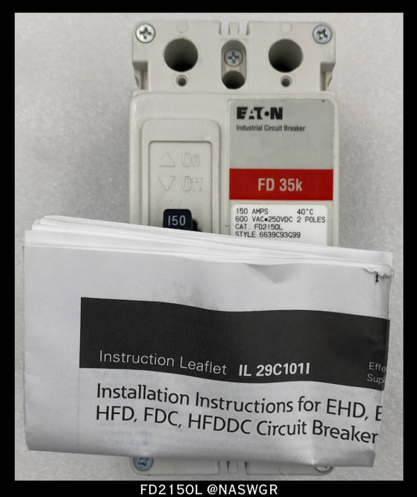 Eaton FD2150L Molded Case Circuit Breaker - 150 Amp - Unused
