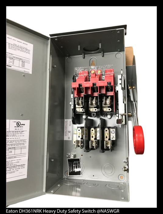 Eaton DH361NRK Heavy Duty Safety Switch - 30A/600V/3P/N3R - Unused