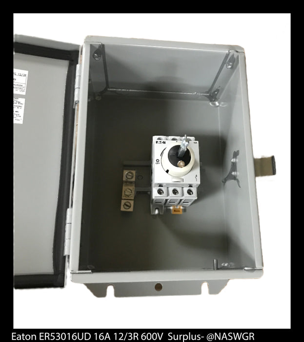 ER53016UD - Eaton Enclosed Rotary Disconnect Switch ER53016UD 16 amp - Surplus